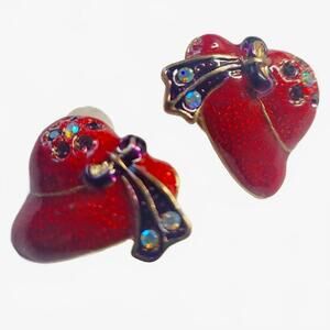 Red Hat Society Clip On Earrings